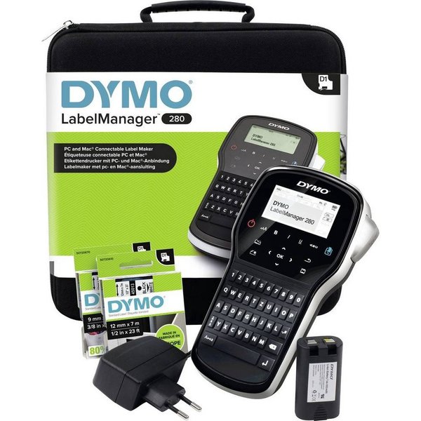 DYMO Beschriftungsgerät LabelManager 280 Koffer-Set S0968990, Inkl. Akku, Inkl. Tasche/Koffer, Inkl. Netzteil