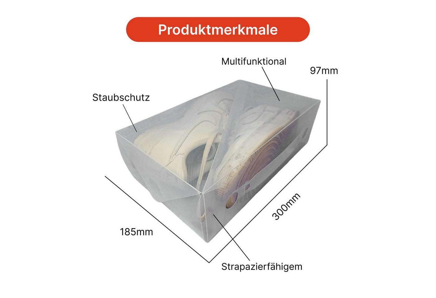 Dynasun Schuhbox Schuhbox PP368TC (3 St), Schuhaufbewahrungsbox Platzsparendes, stapelbares Robust, staubfrei – Bild 4 von 5