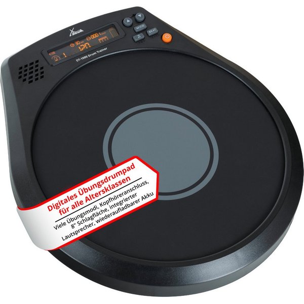 XDrum E-Drum Pads XDrum DT-1000 Drum Trainer Rhythm Coach, Mit eingebauten Akku mit 16h Laufzeit, Effektives Timing- und Schlagtraining für jeden Drummer