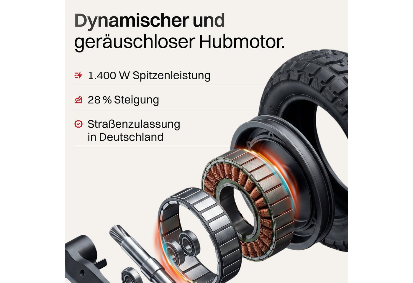 VMAX E-Scooter VMAX VX2 Lite E-Scooter mit Straßenzulassung – bis zu 90 km Reichweite, 500 W – Bild 2 von 5