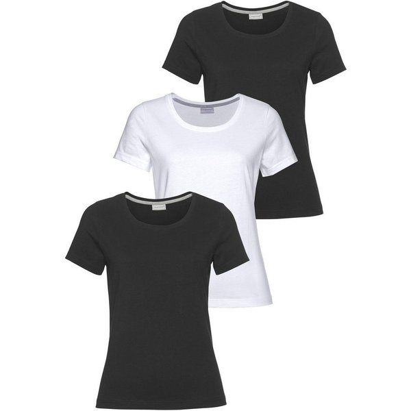 Eastwind T-Shirt (3er-Pack) Kurzarm, hüftlang, für die Freizeit, aus Baumwolle