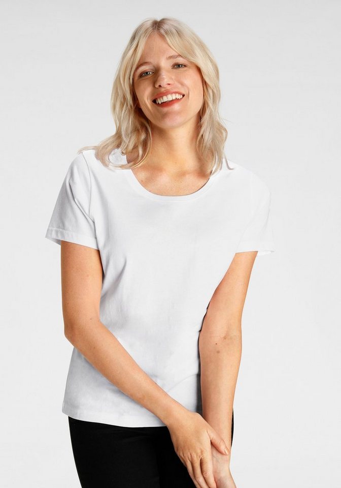 Eastwind T-Shirt (3er-Pack) Kurzarm, hüftlang, für die Freizeit, aus Baumwolle – Bild 4 von 5