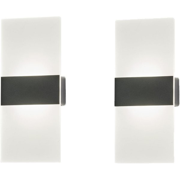 easy! BY FHL LED Wandleuchte, Dimmfunktion, LED fest integriert, Warmweiß, 2er SET kabellose Akku-Lampen Innen, USB aufladbar, Breite 9,5cm