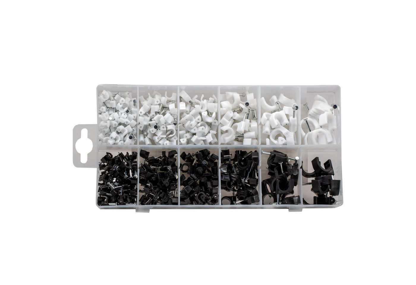 Easy Work Nagelschelle 338 teiliges Kabelschellen Nagelschellen Sortiment schwarz weiss, 338-St. – Bild 2 von 3