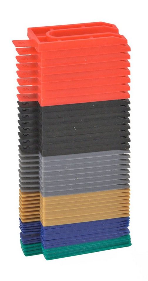 Easy Work Nivellierkeil Distanzplättchen Sortiment 48 teilig Kunststoff Unterlegkeile – Bild 2 von 4