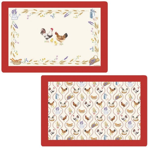EasyLife Platzset Country Life, Spülmaschinengeeignet, Mehrfarbig, Hühner, H: cm