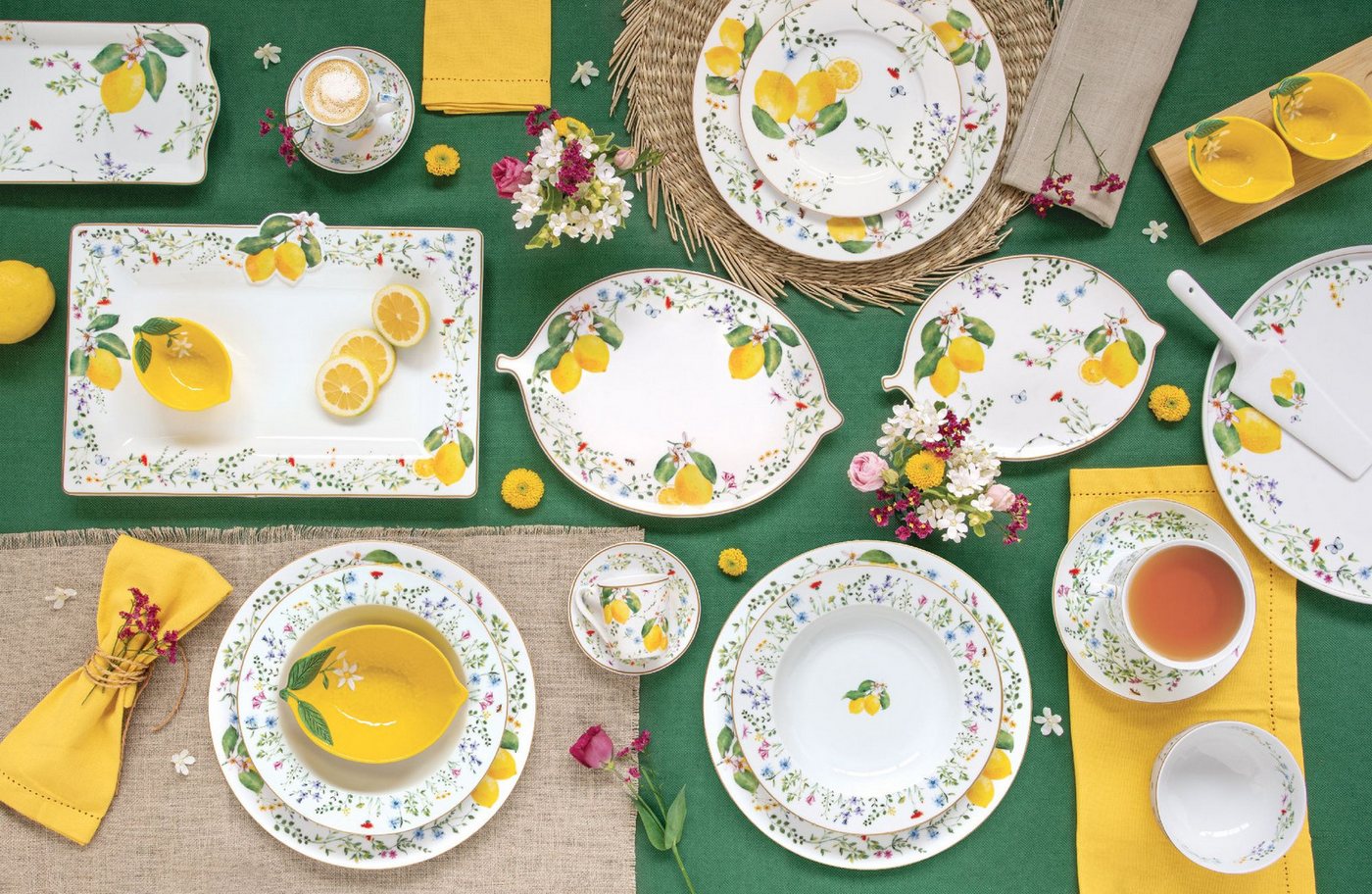 EasyLife Speiseteller Fleurs et Citrons, Spülmaschinengeeignet, Mehrfarbig, Zitronen, ⌀ 26.5cm, Mehrfarbig – Bild 2 von 5