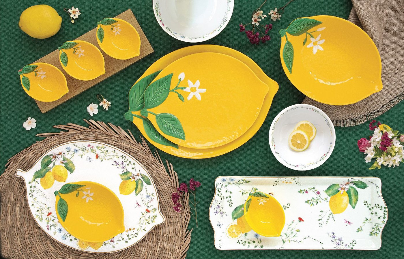 EasyLife Tasse Fleurs et Citrons, Porzellan, Spülmaschinengeeignet, Mehrfarbig, Zitronen, H: 9.5cm – Bild 5 von 5