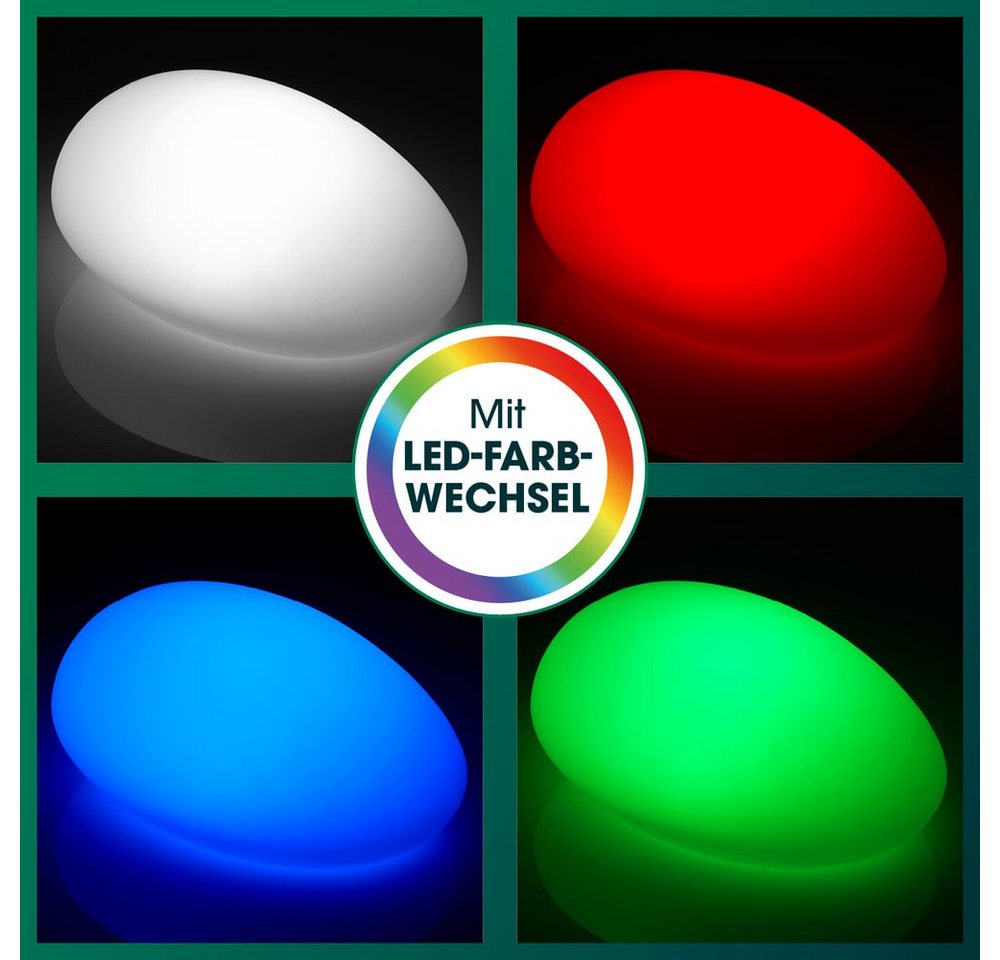 EASYmaxx LED Solarleuchte Deko-Stein Gartenleuchte, Stein Form, Farbwechel für Garten, Terrasse, Balkon – Bild 4 von 5