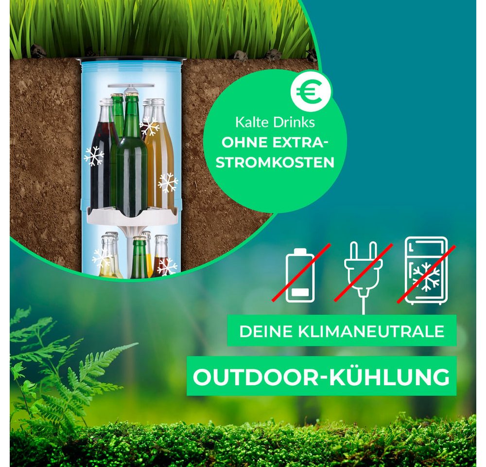 EASYmaxx Outdoor-Flaschenkühler Bierbunker Bierkühler Outdoor, Getränkekühler 15 Flaschen/Dosen ohne Strom – Bild 2 von 5