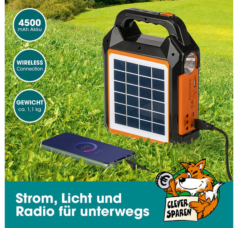EASYmaxx Stromgenerator Solar-Generator Kit 4500mAh - schwarz/orange – Bild 2 von 5