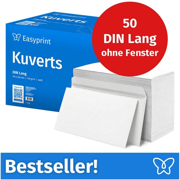 Easyprint Briefumschlag, Ohne Fenster