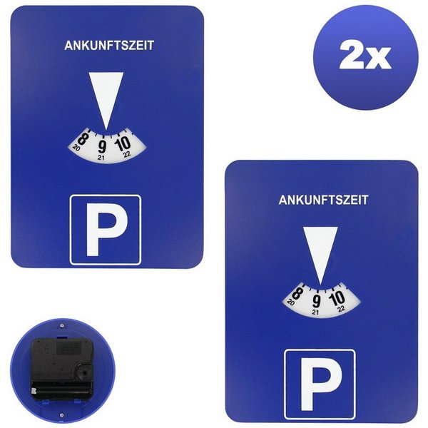 EAXUS elektronische Parkscheibe 2er Set Elektrisch und Mitlaufend fürs Auto - Parkzeitmesser, Elektronische Parkuhr