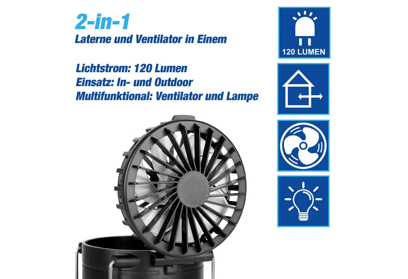 EAXUS LED Laterne CampLite Breeze, 2in1, COB LED, Pop-Up Design – Bild 5 von 5