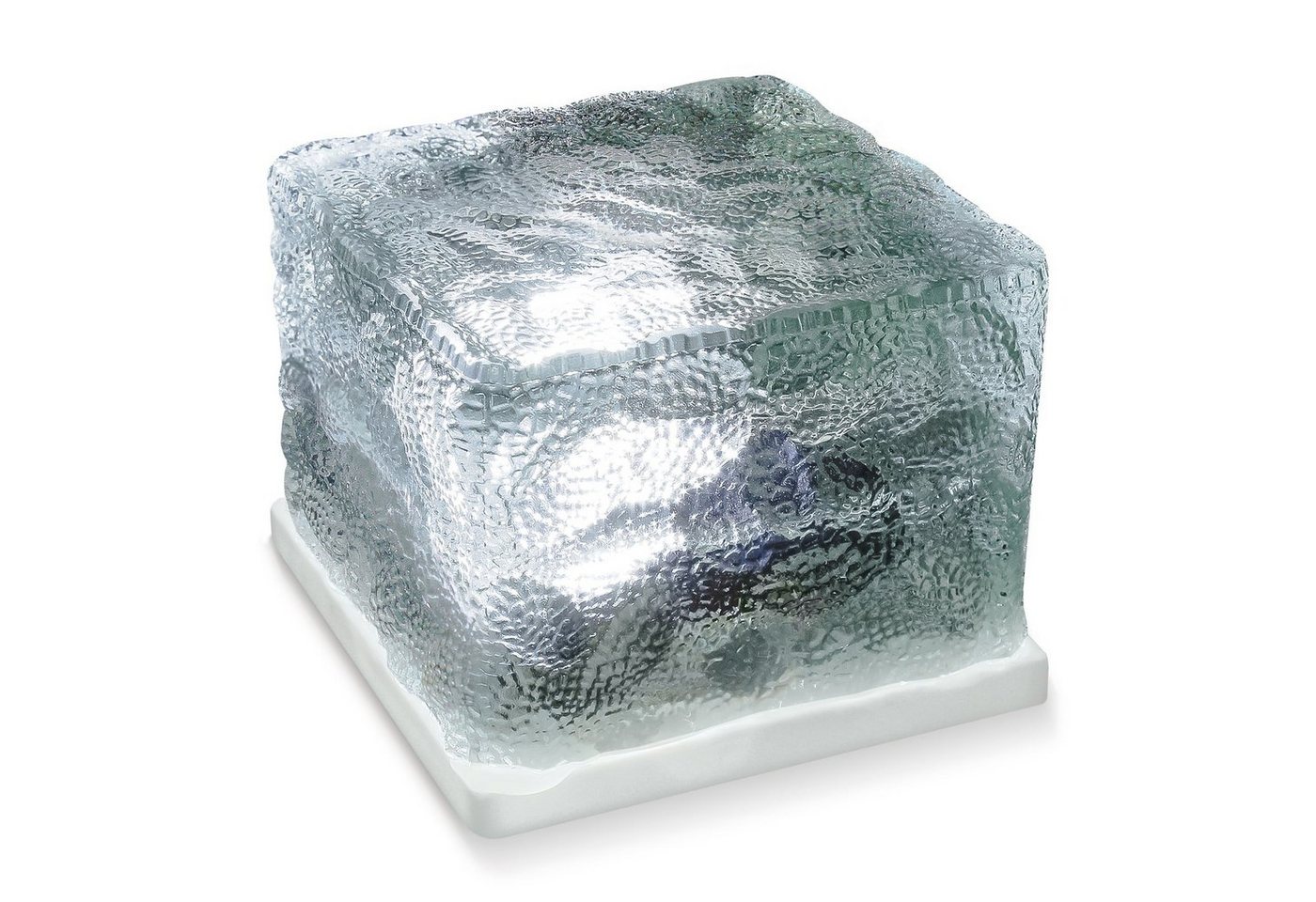 EAXUS LED Solarleuchte LED Eiswürfel Solar Cube Deko, LED fest integriert, Kaltweiß, Mit Dämmerungssensor – Bild 2 von 5