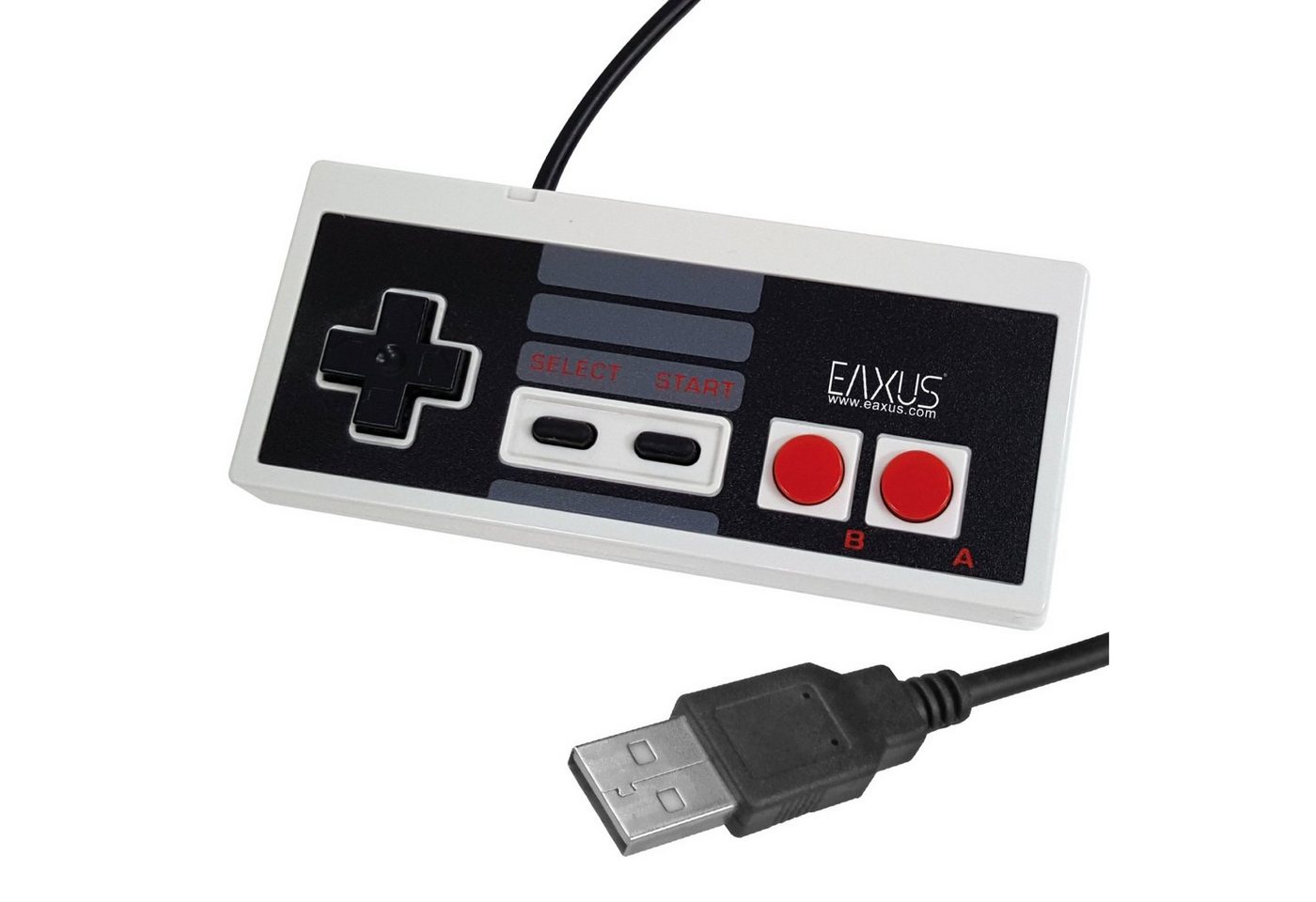 EAXUS USB Gamepad im Classic NES Design Controller (1 St., 1,8 Meter Kabellänge, für PC, Raspberry Pi & Co) – Bild 2 von 2