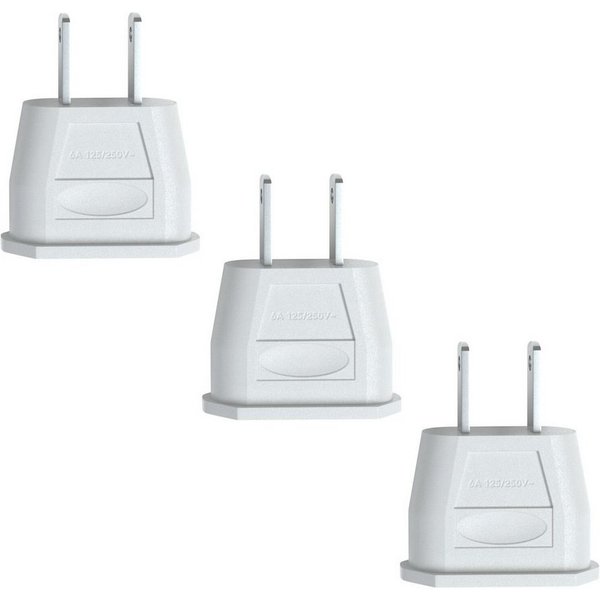EAZY CASE 3x Travel Adapter USA Reiseadapter Stromstecker Stromadapter Typ A, 3er Set EU auf USA Adapter Strom Amerika 2pin Buchse Netzadapter Weiß
