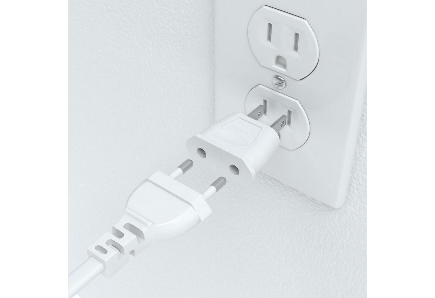 EAZY CASE 3x Travel Adapter USA Reiseadapter Stromstecker Stromadapter Typ A, 3er Set EU auf USA Adapter Strom Amerika 2pin Buchse Netzadapter Weiß – Bild 5 von 5