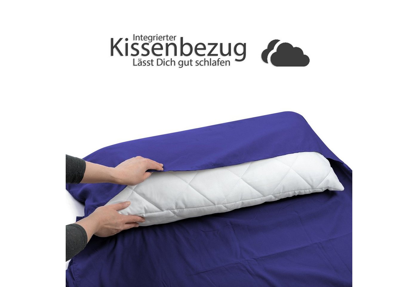 EAZY CASE Deckenschlafsack Schlafsack Mikrofaser Inlett, Camping Reiseschlafsack für Handgepäck Roadtrip Dünn Schlafsack Blau – Bild 5 von 5