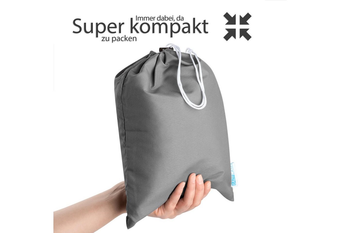 EAZY CASE Deckenschlafsack Schlafsack Mikrofaser Inlett, Deckenschlafsack Backpacking Hüttenschlafsack Schlafsack Camping Grau – Bild 5 von 5
