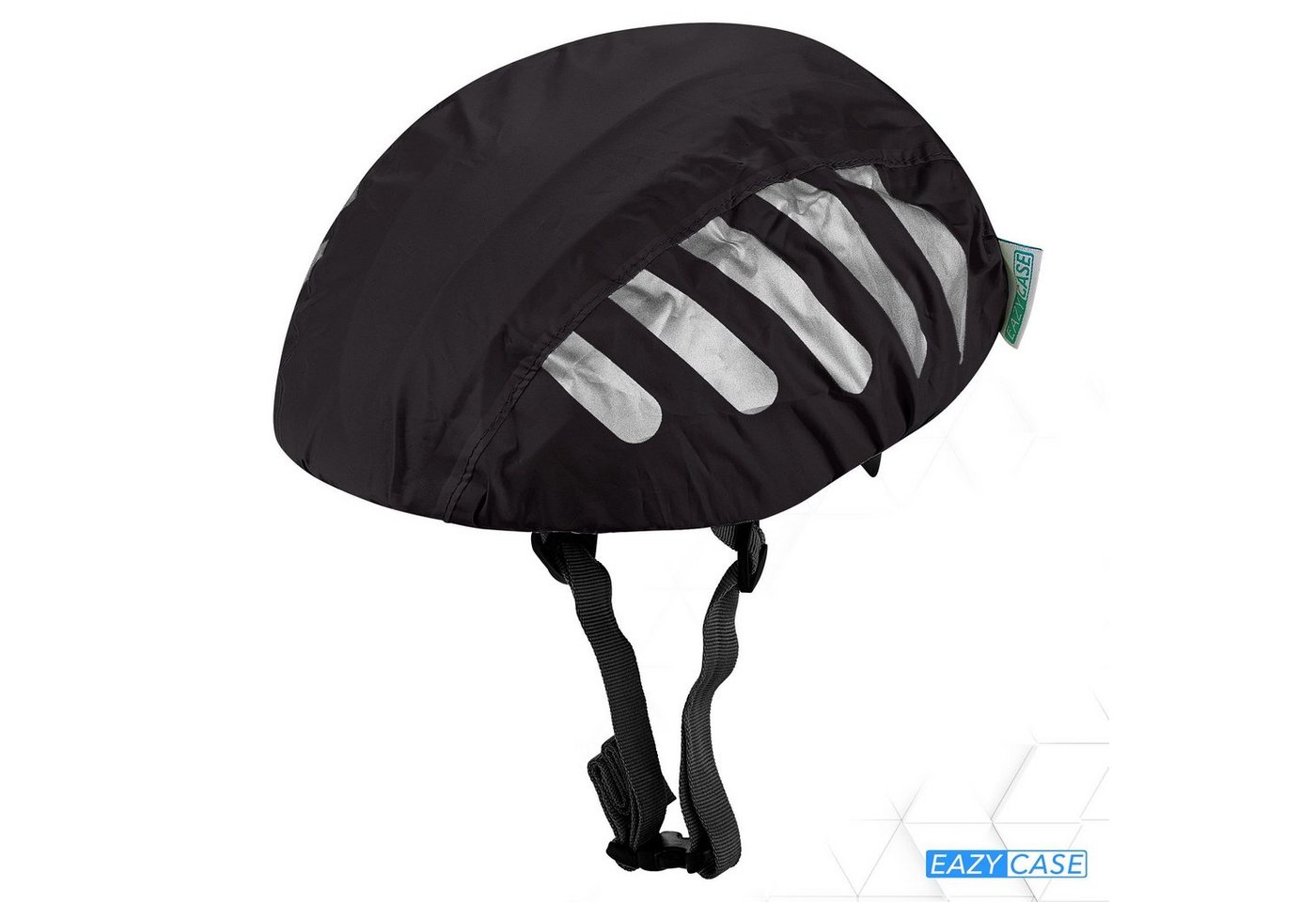 EAZY CASE Fahrradhelmüberzug Universal Reflektor Regenschutz für Helm, Regenschutz für Helme Fahrradhelm Regenabdeckung Helm Überzug Schwarz – Bild 5 von 5