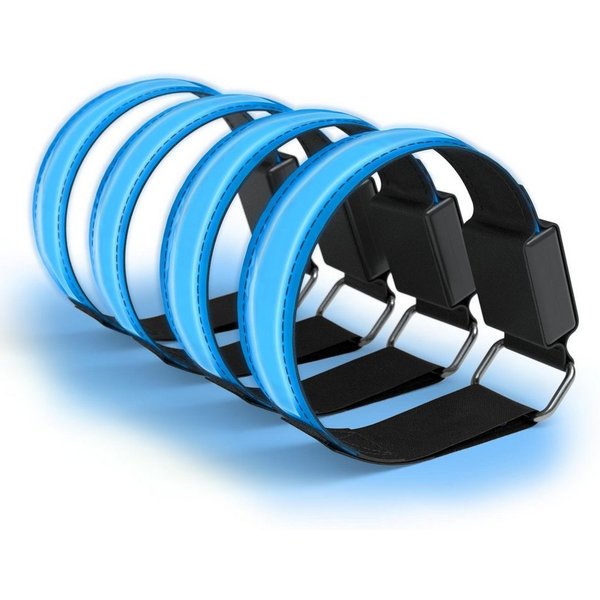 EAZY CASE Fahrradreflektor 4er Set Reflektor Flash Armband, Blinklicht Fahrrad LED Armband LED Licht Reflektoren Kind Hund Blau