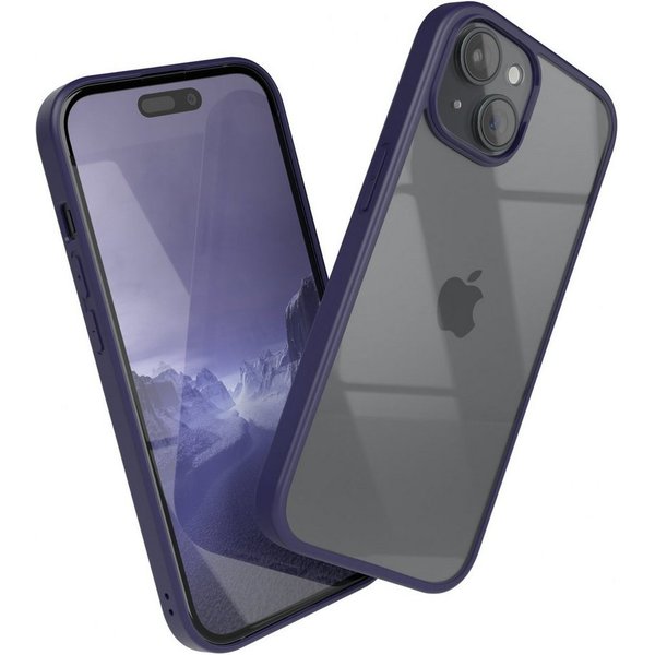EAZY CASE Handyhülle Bumper Case für Apple iPhone 15 6,1 Zoll, Schutzhülle kratzfest Slim Cover Transparent Hybrid Handyhülle Lila