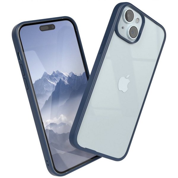 EAZY CASE Handyhülle Bumper Case für Apple iPhone 15 Plus 6,7 Zoll, Handyhülle Dünn mit Kameraschutz Hybrid Handyhülle Rand Nacht Blau