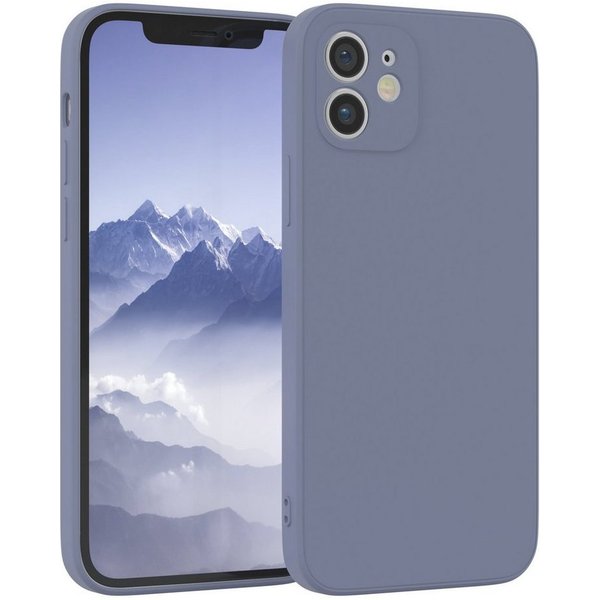 EAZY CASE Handyhülle für Apple iPhone 12 Hülle Silikon 6,1 Zoll, Silikon Schutzhülle mit Kameraschutz Matt Back Cover Soft Eis Blau