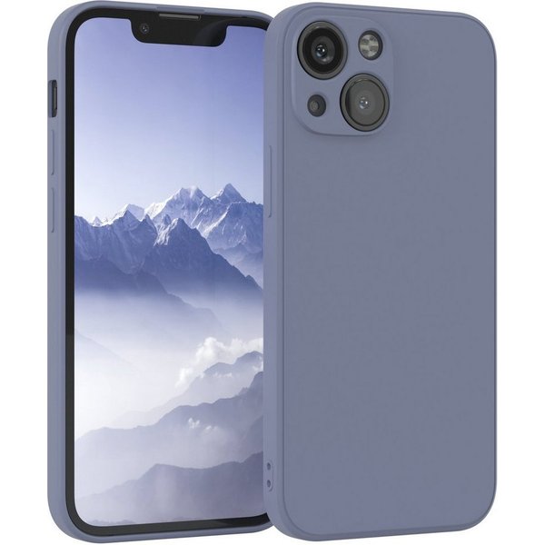 EAZY CASE Handyhülle für Apple iPhone 13 Mini Hülle Silikon 5,4 Zoll, Silikon Schutzhülle mit Kameraschutz Matt Back Cover Soft Eis Blau