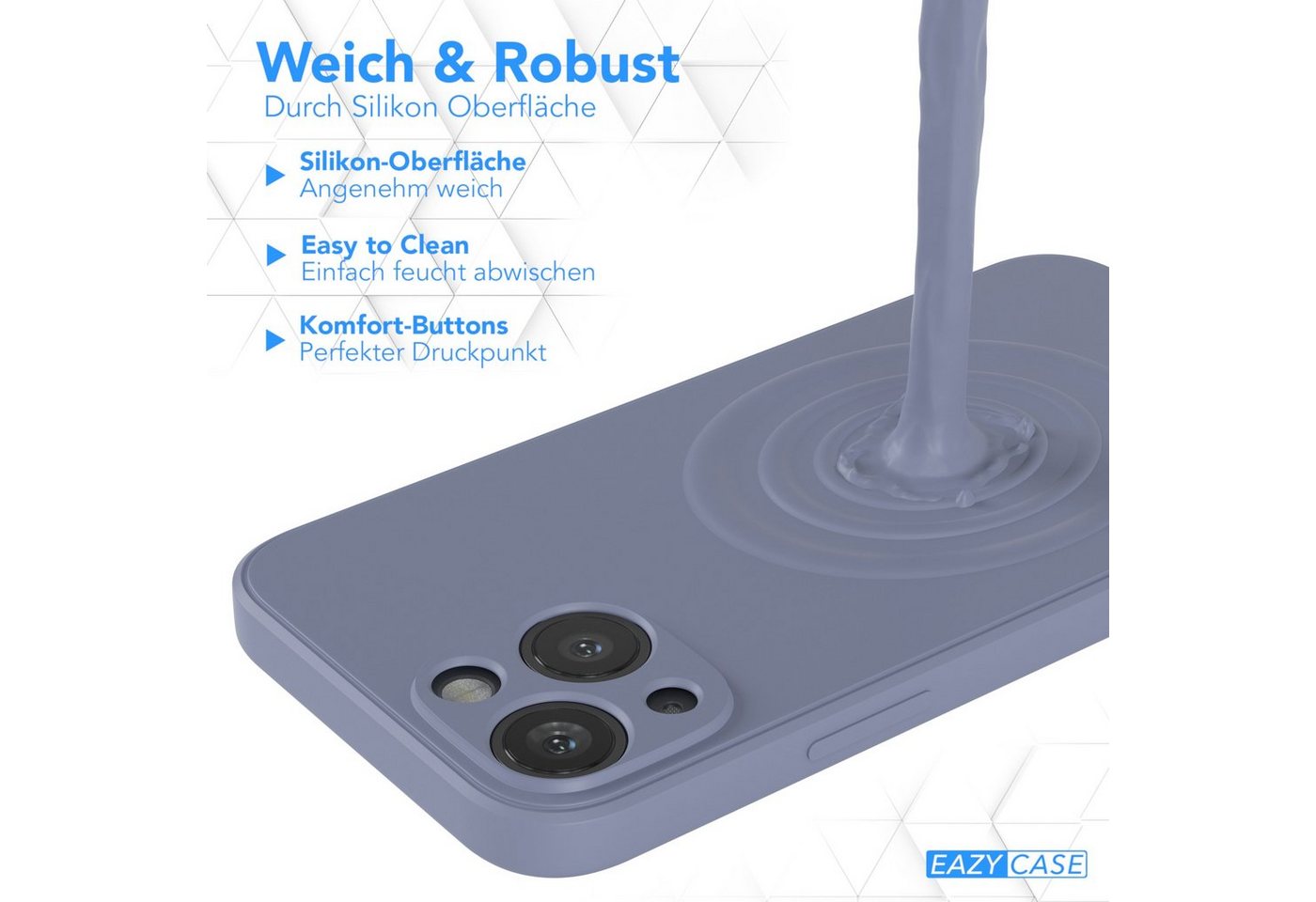 EAZY CASE Handyhülle für Apple iPhone 13 Mini Hülle Silikon 5,4 Zoll, Silikon Schutzhülle mit Kameraschutz Matt Back Cover Soft Eis Blau – Bild 5 von 5