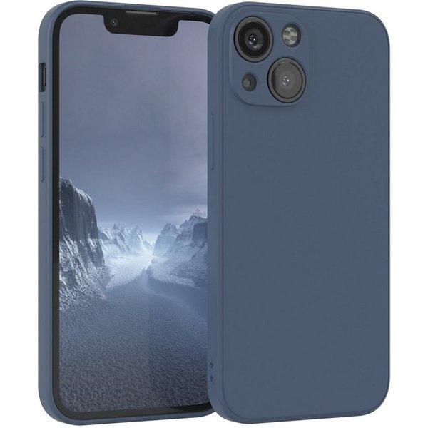 EAZY CASE Handyhülle für Apple iPhone 13 Mini Hülle Silikon 5,4 Zoll, Handy Softcase mattierte Silikonhülle Back Cover Soft Blau / Petrol