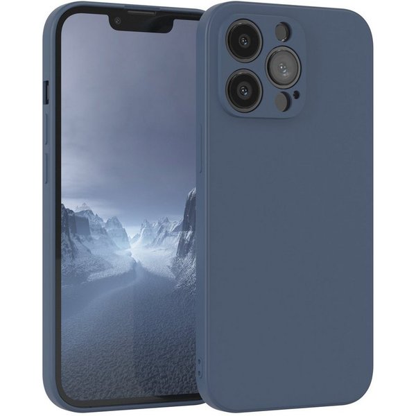 EAZY CASE Handyhülle für Apple iPhone 13 Pro Hülle Silikon 6,1 Zoll, Handy Softcase mattierte Silikonhülle Back Cover Soft Blau / Petrol
