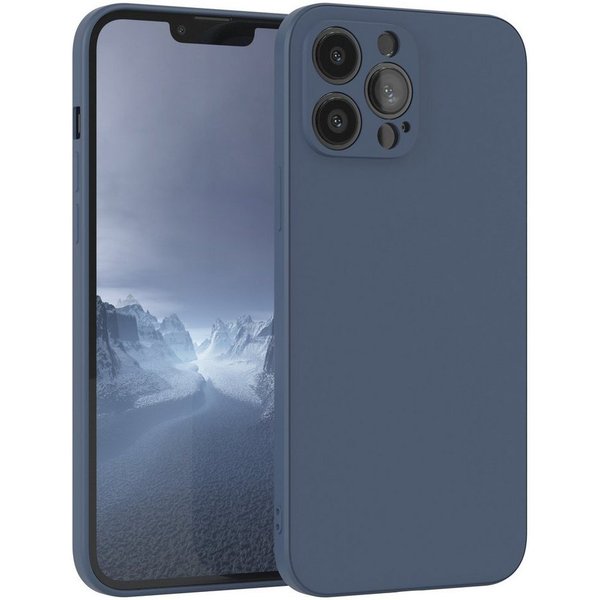 EAZY CASE Handyhülle für Apple iPhone 13 Pro Max Hülle Silikon 6,7 Zoll, Handy Softcase mattierte Silikonhülle Back Cover Soft Blau / Petrol