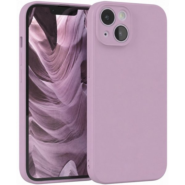 EAZY CASE Handyhülle für Apple iPhone 14 Hülle Silikon 6,1 Zoll, Hülle mit Kameraschutz handycover Soft Smart Slimcover Lila / Flieder