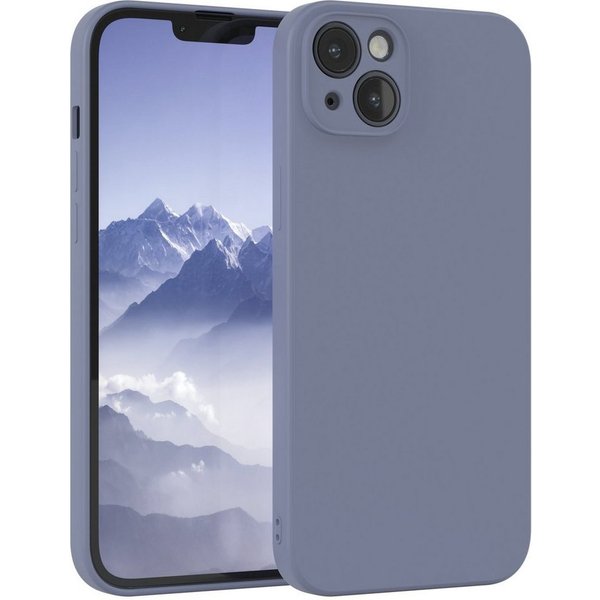 EAZY CASE Handyhülle für Apple iPhone 14 Plus Hülle Silikon 6,7 Zoll, Silikon Schutzhülle mit Kameraschutz Matt Back Cover Soft Eis Blau