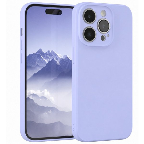 EAZY CASE Handyhülle für Apple iPhone 14 Pro Hülle Silikon 6,1 Zoll, Silikonhülle stoßfest Smart Slimcover Case Dünn Blau Lila