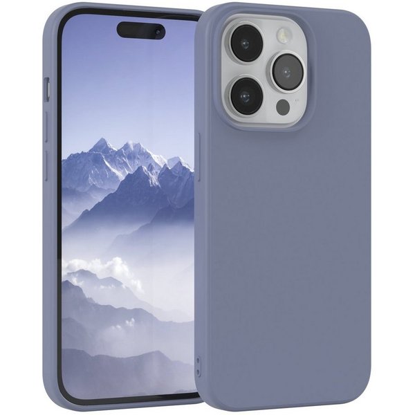 EAZY CASE Handyhülle für Apple iPhone 14 Pro Hülle Silikon 6,1 Zoll, Silikon Schutzhülle mit Kameraschutz Matt Back Cover Soft Eis Blau