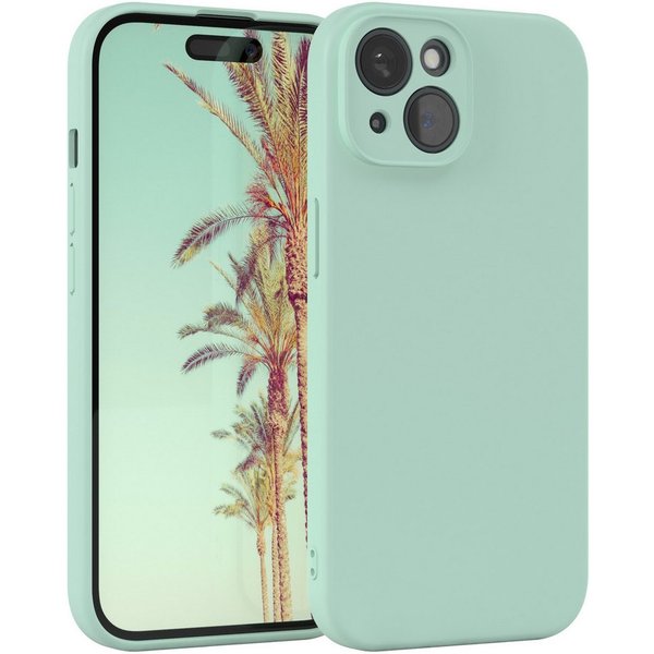 EAZY CASE Handyhülle für Apple iPhone 15 Hülle Silikon 6,1 Zoll, Hülle Silikon kratzfest Smart Slimcover Bumper Case Etui Mint Grün
