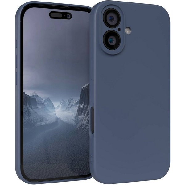 EAZY CASE Handyhülle für Apple iPhone 16 Hülle Silikon 6,1 Zoll, Handy Softcase mattierte Silikonhülle Back Cover Soft Blau / Petrol