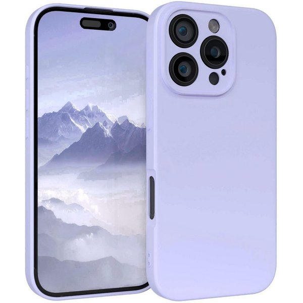 EAZY CASE Handyhülle für Apple iPhone 16 Pro Hülle Silikon 6,3 Zoll, Silikonhülle stoßfest Smart Slimcover Case Dünn Blau Lila
