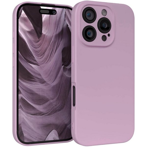 EAZY CASE Handyhülle für Apple iPhone 16 Pro Hülle Silikon 6,3 Zoll, Hülle mit Kameraschutz Handycase Soft Smart Slimcover Lila / Flieder
