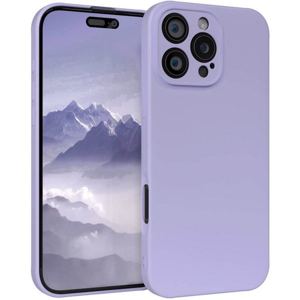 EAZY CASE Handyhülle für Apple iPhone 16 Pro Max Hülle Silikon 6,9 Zoll, Silikonhülle stoßfest Smart Slimcover Case Dünn Blau Lila