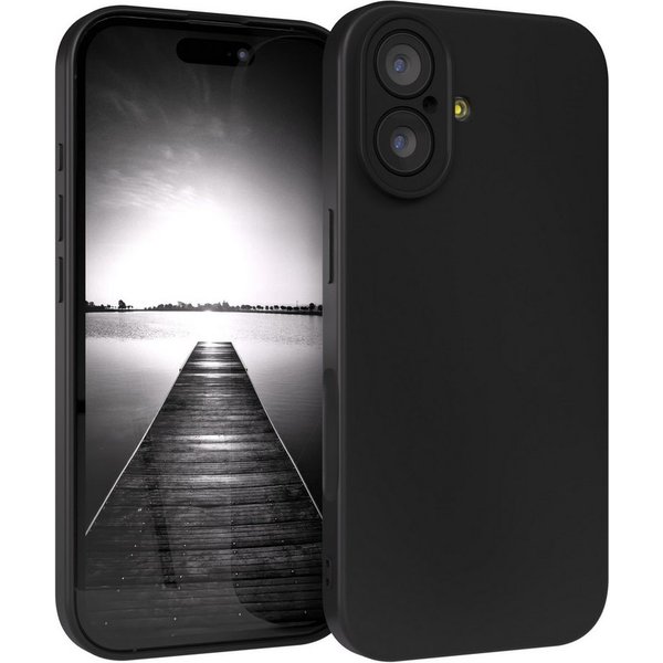 EAZY CASE Handyhülle für Apple iPhone 17 Hülle Silikon 6,3 Zoll, Silikon Schutzhülle mit Kameraschutz kratzfest Back Cover Etui Schwarz