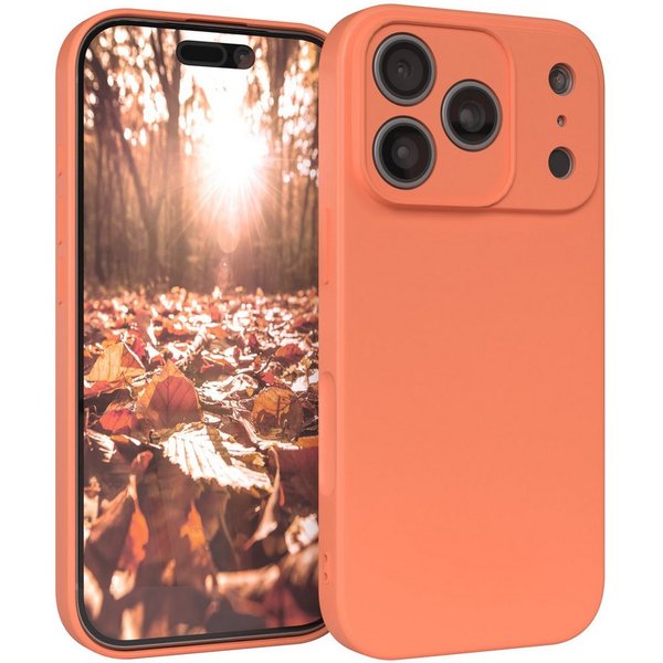 EAZY CASE Handyhülle für Apple iPhone 17 Pro Hülle Silikon 6,3 Zoll, Schutzhülle mit Kameraschutz Telefonhülle elastisch Bumper tpu Orange