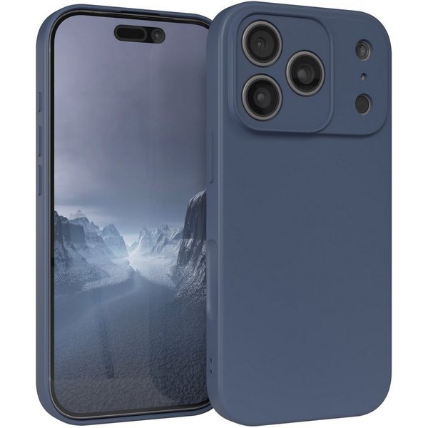 EAZY CASE Handyhülle für Apple iPhone 17 Pro Hülle Silikon 6,3 Zoll, Handy Softcase mattierte Silikonhülle Back Cover Soft Blau / Petrol
