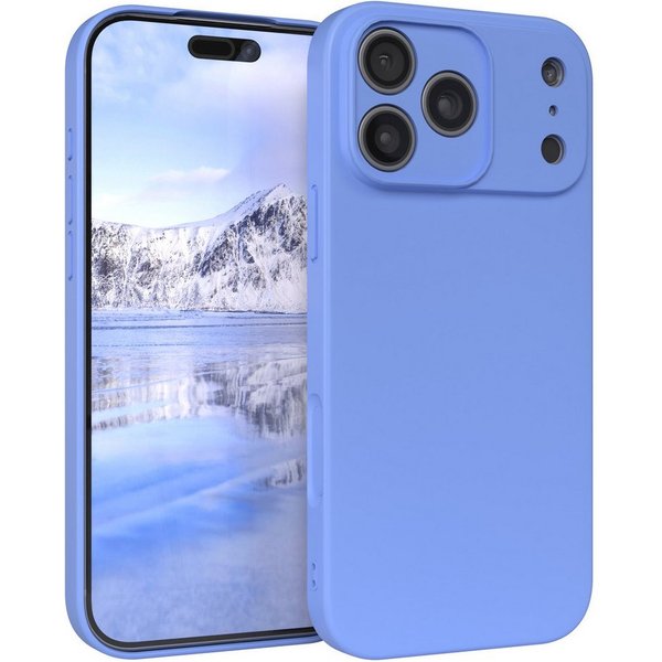 EAZY CASE Handyhülle für Apple iPhone 17 Pro Max Hülle Silikon 6,9 Zoll, Silikon Schutzhülle mit Kameraschutz kratzfest Back Cover Ultramarin