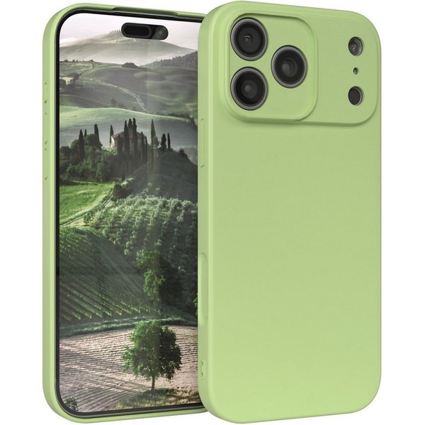 EAZY CASE Handyhülle für Apple iPhone 17 Pro Max Hülle Silikon 6,9 Zoll, Smart Slimcover Matt Silikon Schutzhülle mit Kameraschutz tpu Grün