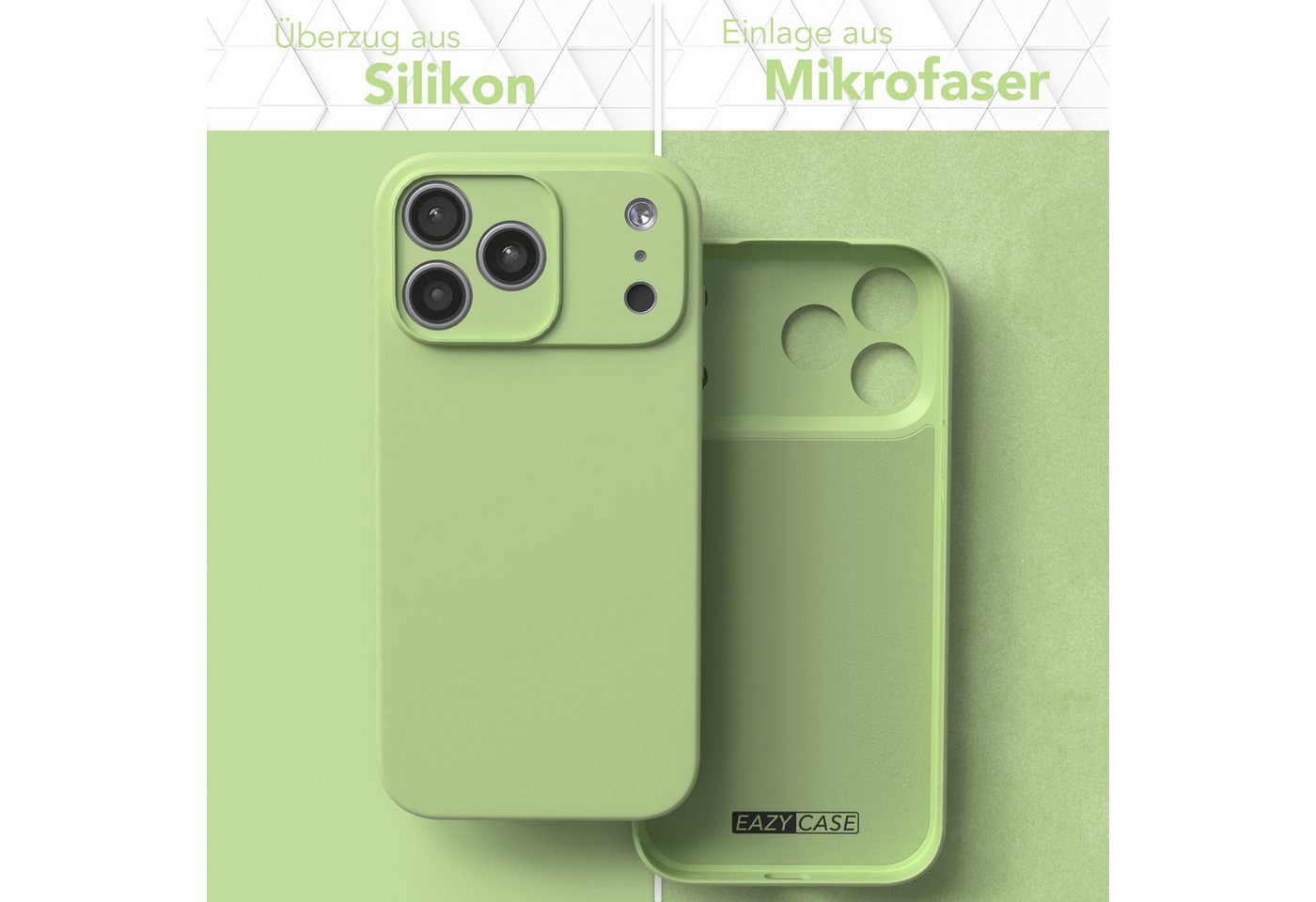 EAZY CASE Handyhülle für Apple iPhone 17 Pro Max Hülle Silikon 6,9 Zoll, Smart Slimcover Matt Silikon Schutzhülle mit Kameraschutz tpu Grün – Bild 3 von 5