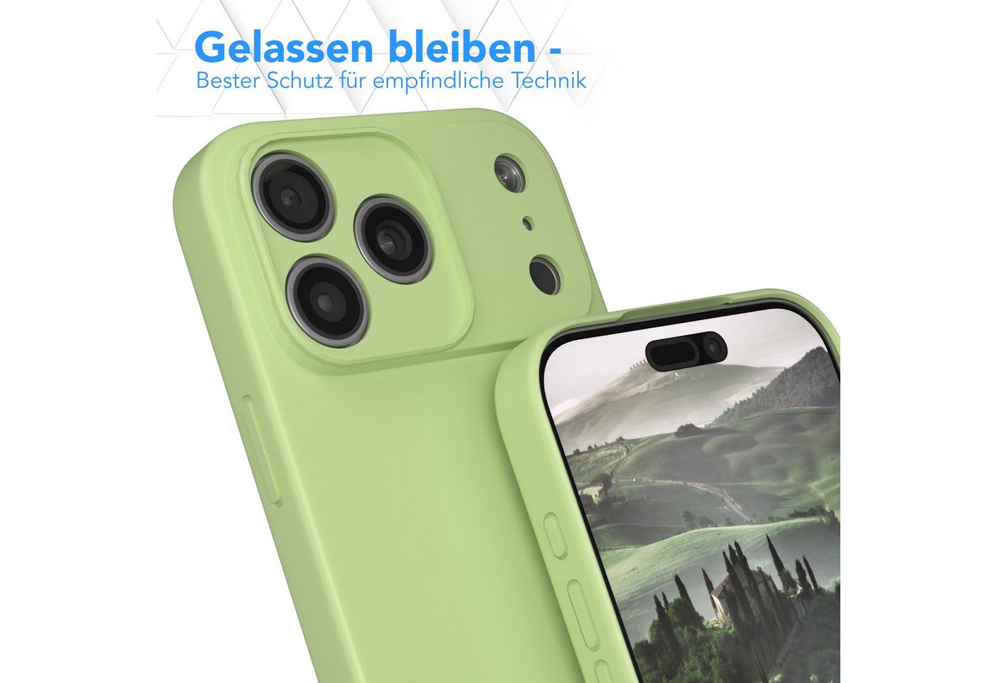 EAZY CASE Handyhülle für Apple iPhone 17 Pro Max Hülle Silikon 6,9 Zoll, Smart Slimcover Matt Silikon Schutzhülle mit Kameraschutz tpu Grün – Bild 4 von 5